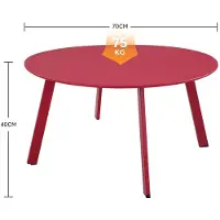 Merkloos Runde salontafel, lichtgewicht, 70 x 70 cm, geschikt voor balkon en terras