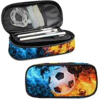 Merkloos Pennenzak, nylon, football design, voor school