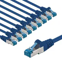 Goobay CAT 6 A Patch Cable S/FTP (PiMF), 5 m, blue, Set of 10