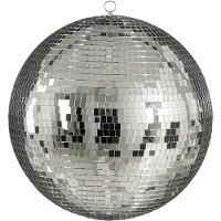 Mica Decorations Discobal Kerstornament - Kerstballen voor Sfeervolle Kerstversiering in Huis - Kerstboomversiering met Spiegelglans Effect - Ø50 cm - Zilver - Voorgemonteerd