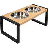 Kroon - Voerbakje hond XL - Voerbak - Hondenbak - Dinerset - XL 63cm - Bruin - XL: 63x31x28,5 cm