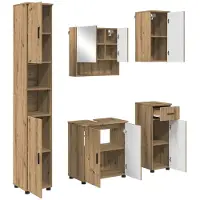 vidaXL Badkamermeubel Set 5 st Artisanaal eiken 61 x 35 x 64 cm