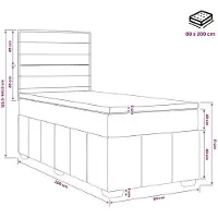 vidaXL Boxspringbed met matras, lichtgrijs, 80 x 200 cm, gestoffeerd