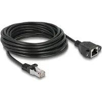 DeLOCK Network Extension Cable S/FTP RJ45 plug to RJ45 jack Cat.6A 5 m flat design black
