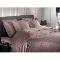 Heckett & Lane Heckettlane Dekbedovertrek Diamante - Canyon-Rose - Lits-Jumeaux - 240x200-220 cm + 2 slopen 60x70 cm, gemaakt van 100% Katoen-Satijn