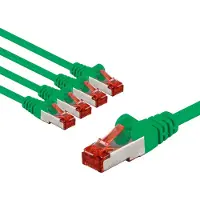 Goobay CAT 6 Patch Cable S/FTP (PiMF), 1 m, Green, Set of 5