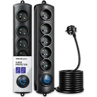 Qoltec Surge protector 5 sockets 3m bl