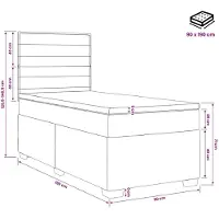 vidaXL Boxspringbed met matras en hoofdbord, crème, 90 x 190 cm, stof