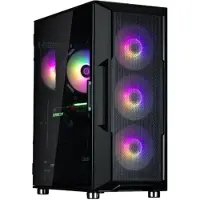 Zalman i3 NEO ARGB V2 BLACK, Midi-tower, PC-behuizing, Zwart, ATX, Mini-ITX, Kunststof, Staal, Gehard glas, 16 cm
