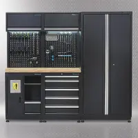 Datona Werkplaatsinrichting PREMIUM met eiken werkblad 225 cm breed