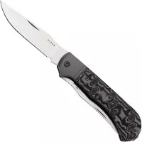 Kizer Cutlery Trestle TP AirTi K3761TPA2, Satin BD1N, Gray Aluminum, Vortex Pattern Micarta zakmes, Azo design