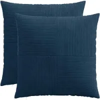 vidaXL Kussensloop 2 st ALMELO Marineblauw 65 x 65 cm corduroy