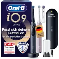 Oral-B iO Series 9, Elektrische tandenborstel (zwart/roze, Black Onyx/Rose Quartz met 2 handstukken)