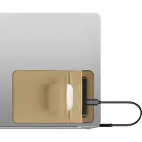 Kwmobile elastische harde schijf hoes geschikt voor SanDisk Portable SSD, Samsung T7, Crucial X8, HDD - 13 x 8,3 cm - Met 2 opbergvakken - Externe SSD houder in beige
