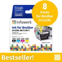 Infowerk NIEUW: Inktcartridges voor Brother LC422XL, multipack (BK/C/M/Y), 8 stuks