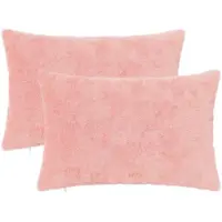 vidaXL Kussensloop 2 st HEERLEN Roze 50 x 75 cm Nep Konijnenbont