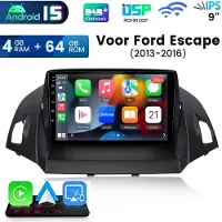 Hexinex Hexinexmarket Autoradio Geschikt Voor Ford Escape (2013- 2016) - Draadloos CarPlay, Android Auto, GPS Navi, multimediaspeler - 4GB+64GB