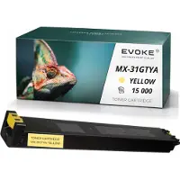 Evoke compatibele tonercartridge voor de Sharp-printer MX31Y MX-31GTYA, geel, 15.000 pagina's, compatibel met MX-2301, MX-2301N, MX-2600N, MX-3100N en MX-2600NSP