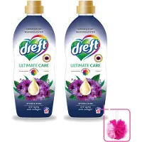 Dreft 2 x – Wasverzachter – Ultimate Care Intense Dark – 40 Wasbeurten - Bulkverpakking - Wasverzachter - Douchemop - Kleurbescherming
