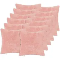 vidaXL Kussensloop 12 st HEERLEN Roze 50 x 50 cm Nep Konijnenbont