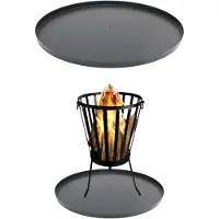 Merkloos Ronde stalen plaat, diameter 50 cm, geschikt voor gebruik in de tuin en op de camping