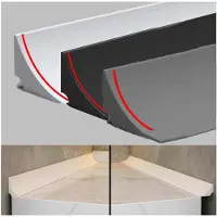 Merkloos Zelfklevende doucheafdichtingsstrip, siliconen, 100 cm, geschikt voor douche en badkuip