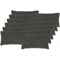 vidaXL Kussensloop 12 st HEERLEN Donkergrijs 40 x 80 cm Bouclé