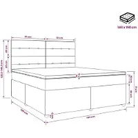 vidaXL Boxspringbed met matras, lichtgrijs, 140 x 190 cm, gestoffeerd