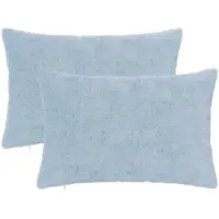 vidaXL Kussensloop 2 st HEERLEN Lichtblauw 50 x 75 cm Nep Konijnenbont