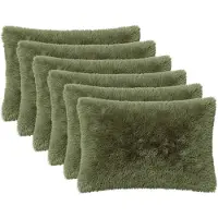 vidaXL Kussensloop 6 st HEERLEN Groen 50 x 80 cm PV Fleece