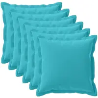vidaXL Kussensloop 6 st HOUTEN Turquoise 80 x 80 cm Polyester