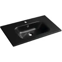 Hak Sidra Cultured Marble Wastafel 81x46cm, zwart mat