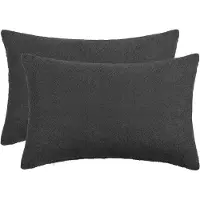 vidaXL Kussensloop 2 st HEERLEN Donkergrijs 50 x 70 cm Bouclé