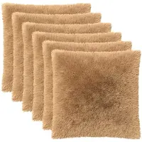 vidaXL Kussensloop 6 st HEERLEN Taupe 55 x 55 cm PV Fleece