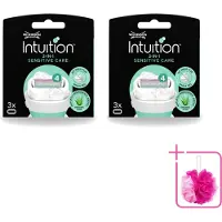 Wilkinson 2 x – Scheermesjes – Intuition Dry Skin Sensitive Care – 3 Scheermesjes - Bulkverpakking - Gevoelige huid - Douchemop - Scheermesjes