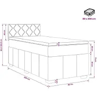 vidaXL Boxspringbed met matras Lichtgrijs 80 x 200 cm Stof