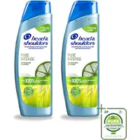 Head & shoulders 2 x - Anti-Roos Shampoo - Pure Intense - Oil Control - 250 ml - Grootverpakking - Vaatwasstrips - Roosvrij Haar - Oliecontrole - Schone Hoofdhuid - Vet Haar - Anti-roos Shampoo