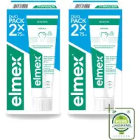 Elmex 2 x - Tandpasta - Sensitive Duopack - Gevoelige Tanden - 2 x 75 ml - Grootverpakking - Vaatwasstrips - Gevoelige Tanden - Tandpasta - Aminfluoride - Tandbederf - Gaatjespreventie