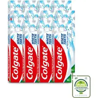 Colgate 12 x – Tandpasta – White Teeth – 75 ml - Grootverpakking - Vaatwasstrips - Witte Tanden - Tanden Reinigen - Tandpasta - Mondverzorging - Wittere Tanden