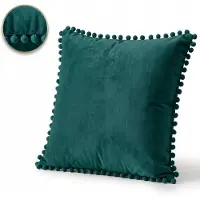 FLYING Decoratieve Velours Kussensloop met Pompons 40x40cm - Zacht & Stijlvol