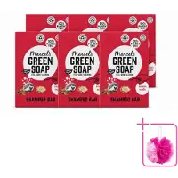 Marcels Green Soap 6 x Marcel's Green Soap Shampoobar Argan & Oudh - 90 g - Voordeelverpakking - 6 stuks
