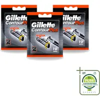 Gillette 3 x Contour Plus – Wegwerpscheermesjes – 10 mesjes - Grootverpakking - Vaatwasstrips - Scheermesjes - Scheermes - Scheerbeurt - Huidcomfort - Flexibele Mesjes