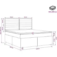 vidaXL Boxspringbed met matras met hoofdeinde Taupe 140 x 200 cm Stof