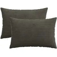 vidaXL Kussensloop 2 st HEERLEN Antracietkleurig 50 x 70 cm corduroy