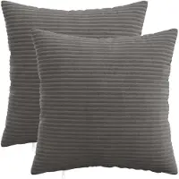 vidaXL Kussensloop 2 st HEERLEN Donkergrijs 50 x 50 cm corduroy