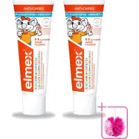 Elmex 2 x - Tandpasta - Peuter - Anti Cariës - 0% Dye - 75 ml - Bulkverpakking - Peuter tandpasta - Douchemop - Anti cariës tandpasta