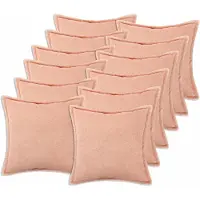 vidaXL Kussensloop 12 st HOUTEN Roze 50 x 50 cm Bouclé