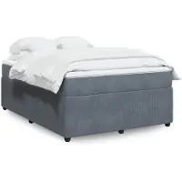 vidaXL Boxspring met matras fluweel donkergrijs 140x200 cm
