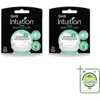 Wilkinson 2 x – Scheermesjes – Intuition Dry Skin Sensitive Care – 3 Scheermesjes - Grootverpakking - Vaatwasstrips - Gevoelige Huid - Scheermesjes - Aloe Vera - Vitamine E - Verzorging