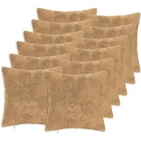 vidaXL Kussensloop 12 st HEERLEN Taupe 45 x 45 cm Nep Konijnenbont